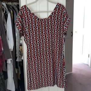 Unique shift A-line dress with zipper detail going down back. Perfect condition